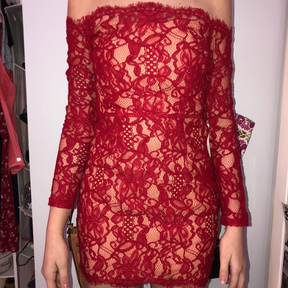 Red Lace Cocktail Dress